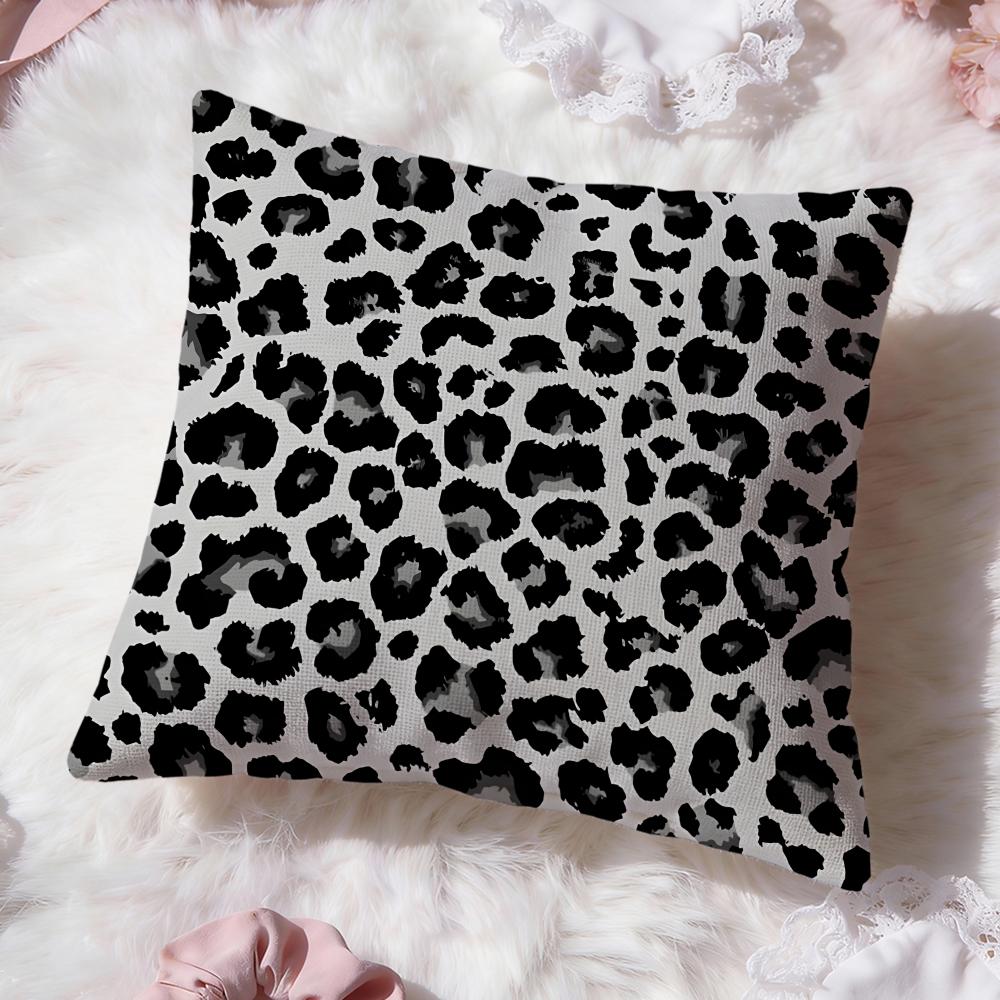 Leopard Print Pattern Cushion Cover Premium Comfort Reversible Pillow Cove Two In One Design for Any Room Car Interior