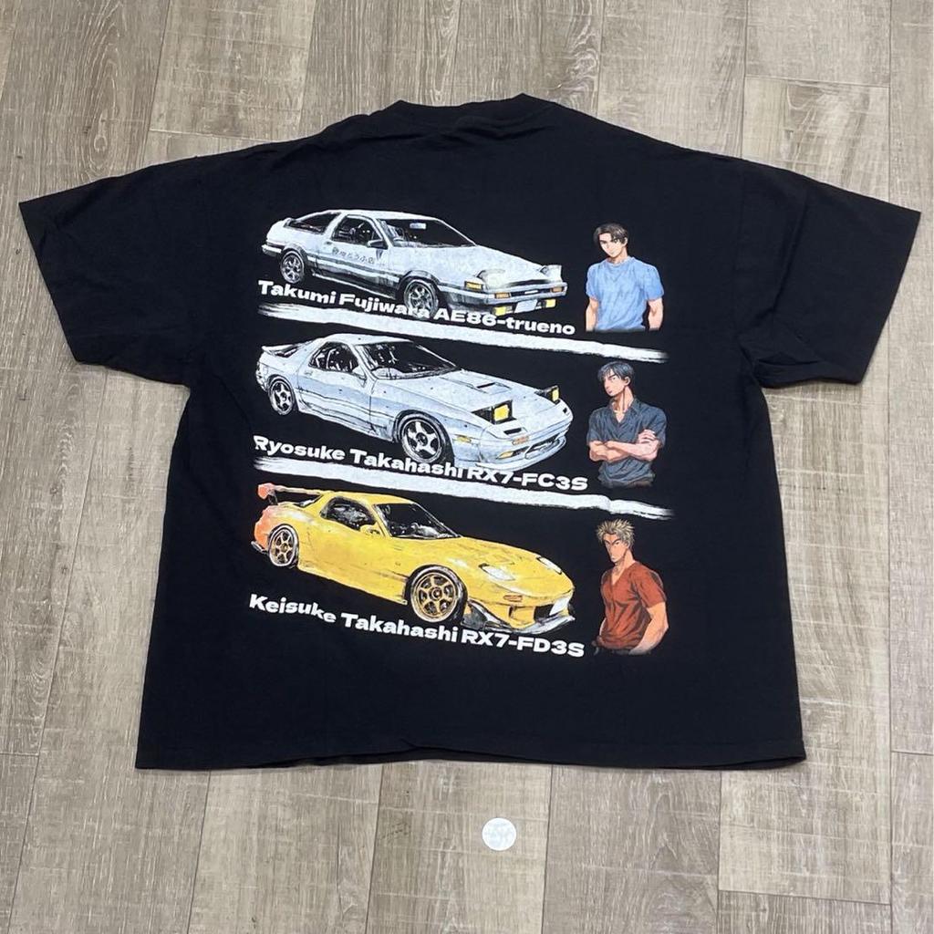 [USED] Made In USA Initial D Anime T-Shirt Black XL