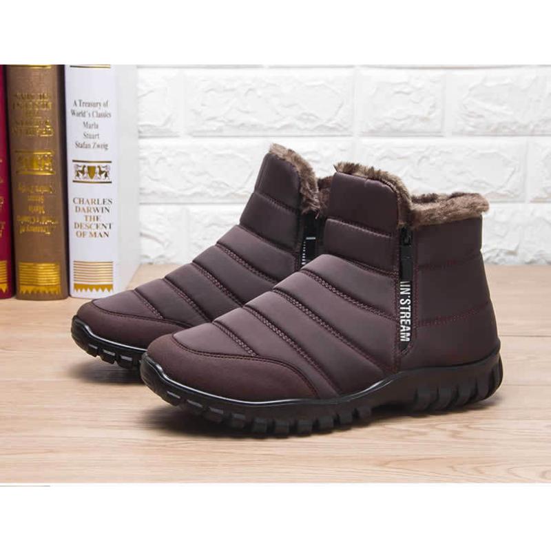 Men's Winter Boots Thicken Warm Plush Lined Waterproof Snow Shoes Non-Slip Comfortable Plus Size Ankle Boots Zapatos De Hombre
