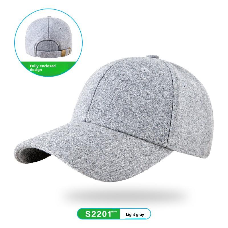 Autumn Winter Big Size Fully Enclosed Woolen Baseball Cap Plush Lined Warm Big Brim Trucker Cap Adjustable for Men Women XL 62cm
