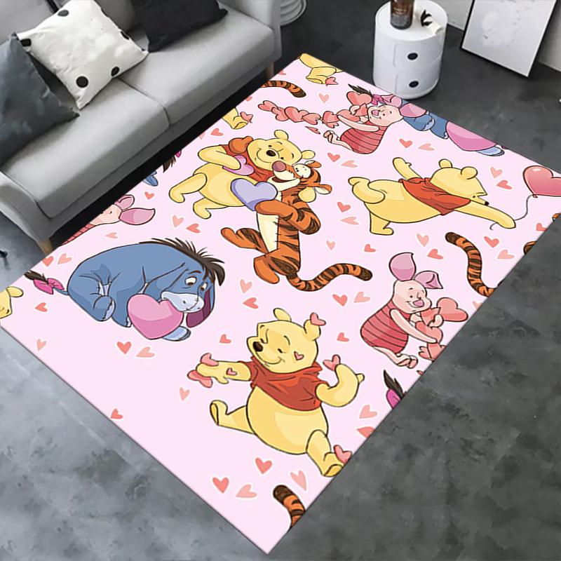 Office Rug Winnie the Pooh, Valentine's Day theme 3D Printed Anti-Slip Rug-Machine Washable for Living Room