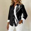 Camicia da donna, camicetta, stampa, bottoni, manica lunga, casual, basic, colletto, regolare