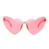 3022 Thin Peach Heart Sunglasses Love Sunglasses Jelly Color Frameless Heart Type One-Piece Glasses Candy Color Eyes