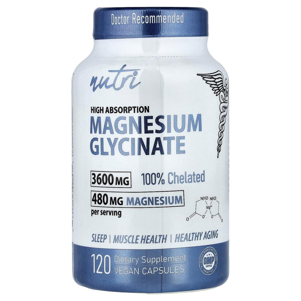 Glycine Magnesium, High Absorption, Veggie Capsules 120 (900Mg per Capsule)