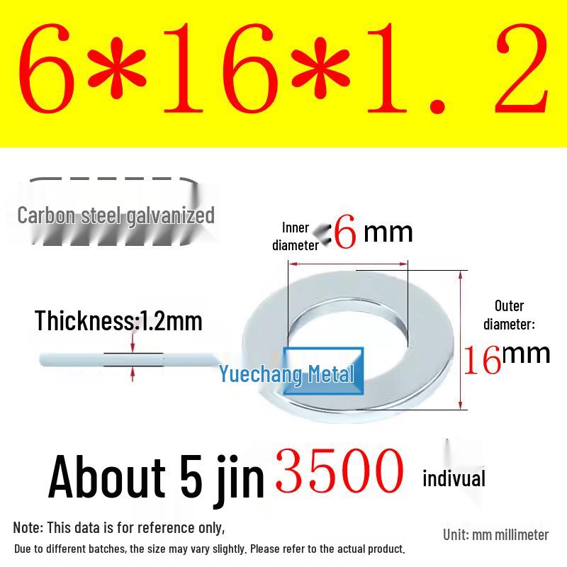 Galvanized Iron Flat and Square Washer Set - Thick, Enlarged, Extra Large, and Special Shapes