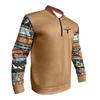 Retro High Street Half-Zip Pullover Stand Collar Oversized Casual Printed Men's Sweatshirt
