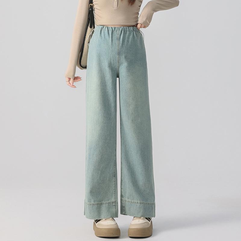 Maternity Wide-Leg Jeans: Spring/Summer Non-Constricting Belly, Plus Size, Fashionable Casual Pants 2XL