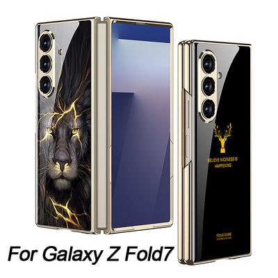 Luxuriöse Beschichtung Lackierte Glas Hülle Für Samsung Galaxy Z Fold 7 6 5 Höherer Linsenschutz Kunststoffabdeckung Für Galaxy Z Fold7 Hülle