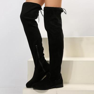 Nowe jesienne damskie kozaki Czarne kozaki do kolana seksowne obuwie Modne wszechstronne buty na niskim obcasie Casualowe wygodne damskie buty Botas Mujer