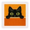 Punch Neddle Kit Black Cat Bat Embroidery Needle Kit with Frame Handcraft Sewing Set Diy Craft Gift for Halloween 25x25cm New