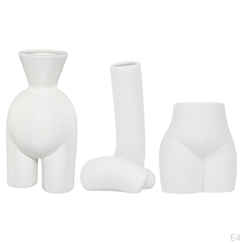 Ceramic Flower Vase, White Modern Human Body Vase Statue Decor, Creative Pot Sculpture, Decoration
