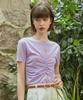 Baitalssain [Line] Shirring Top Layered T-Shirt (Lavender)