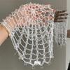 Handmade Chain Beaded Hats Punk Y2K Tassel Hollow Out Cap New Versatile Beanies  Head Cover