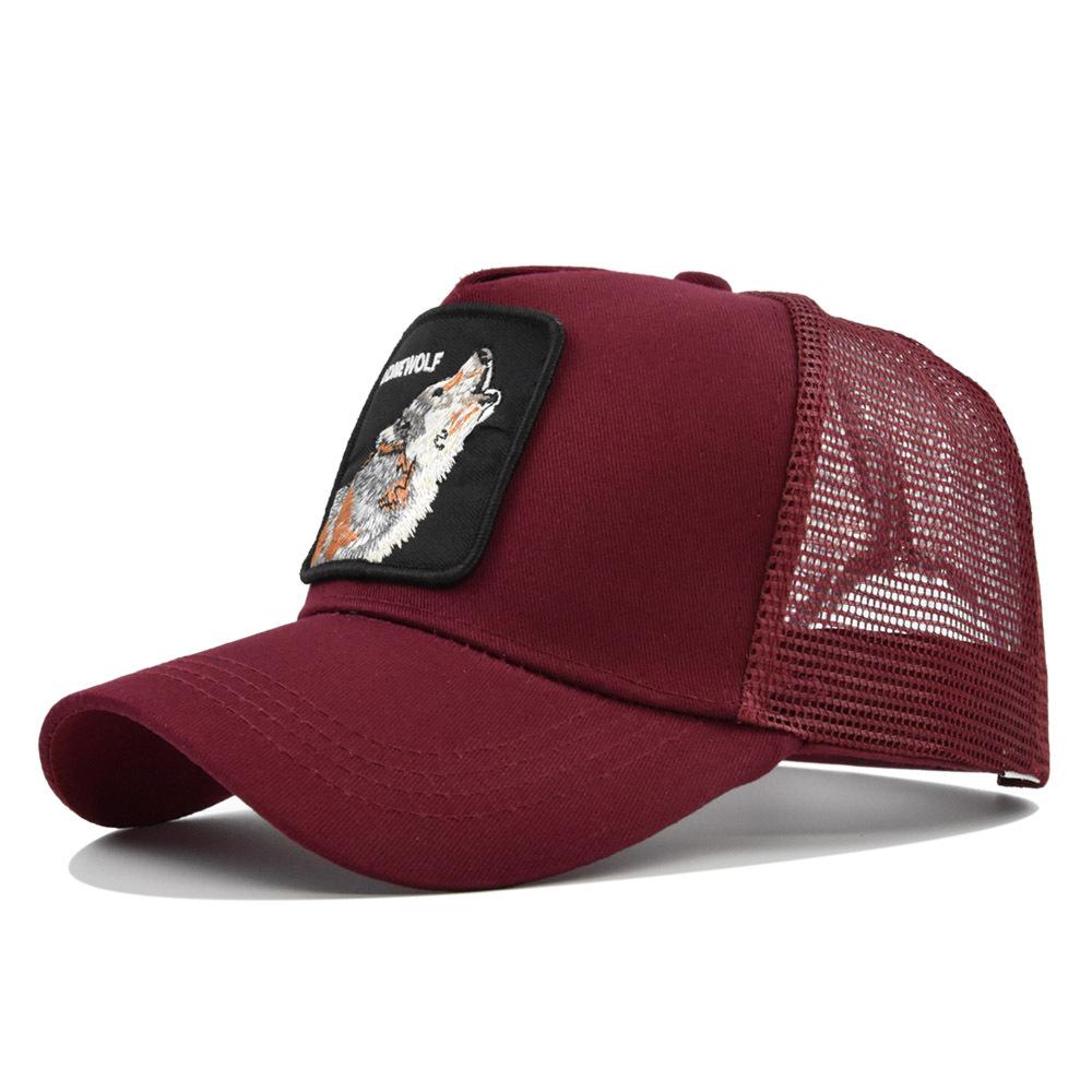 Animal Baseball Embroidered Cap Wolf Pattern Mesh Cap In A Variety Colors Of