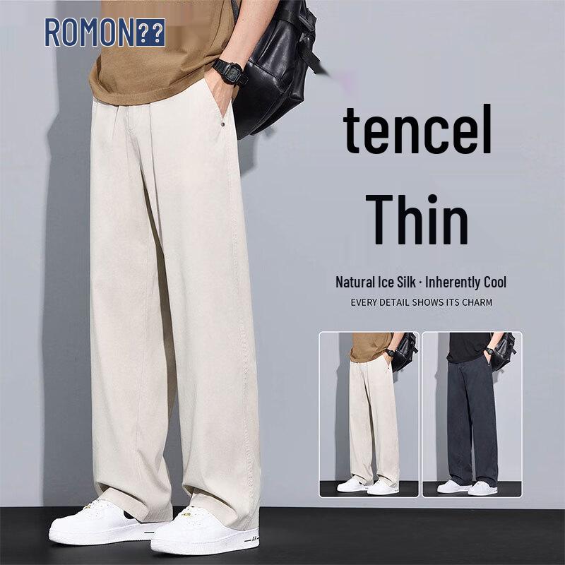 ROMON Men s Tencel Lyocell Loose Straight Cooling Jeans 31