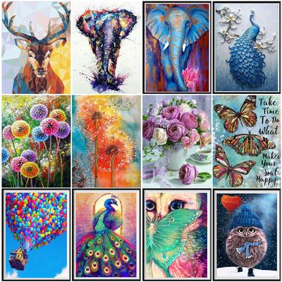 5D DIY Diamond Painting Landscape and Animals Diamond Embroidery Cross Stitch Kit Rhinestone Mosaic Home Decor