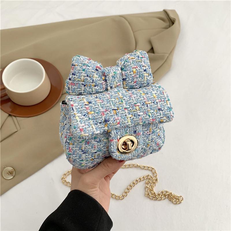 Stylish Casual Spring Knit Small Crossbody Bag With Elegant Chain Strap For Women