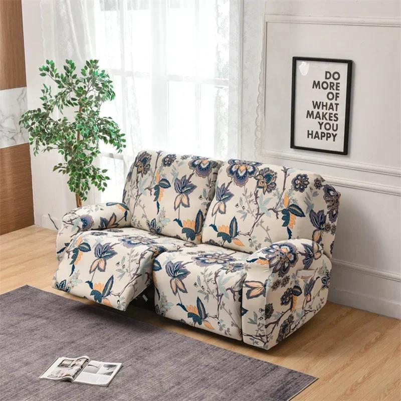 1/2/3 Seater Recliner Sofa Cover Stretch Chair Covers Elastic Sofa Slipcovers for Living Room Armchair Furniture Protector