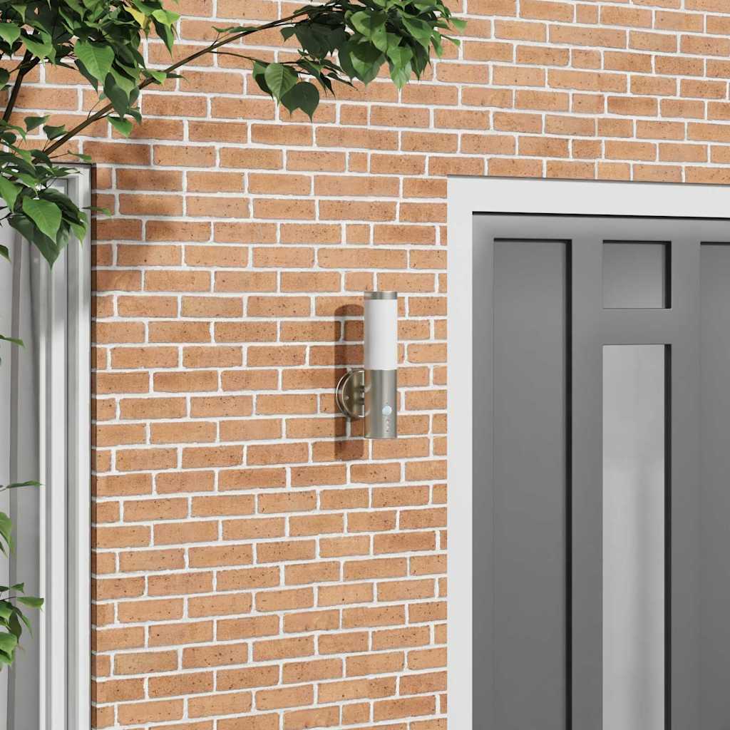 Outdoor Wall Lamp Silver 15 x 7.5 x 33 cm Stainless Steel and Plastic