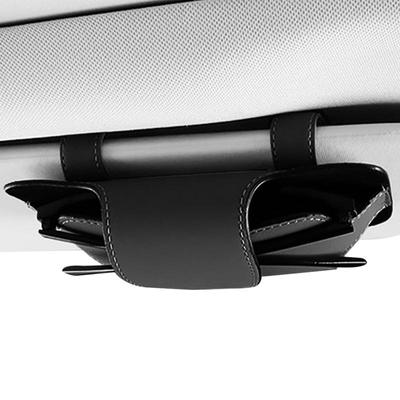 Car Eyeglasses Holder Magnetic Auto Eyeglasses Sun Visor Organizer Case PU Leather Car Sunglasses Mount For Different Size