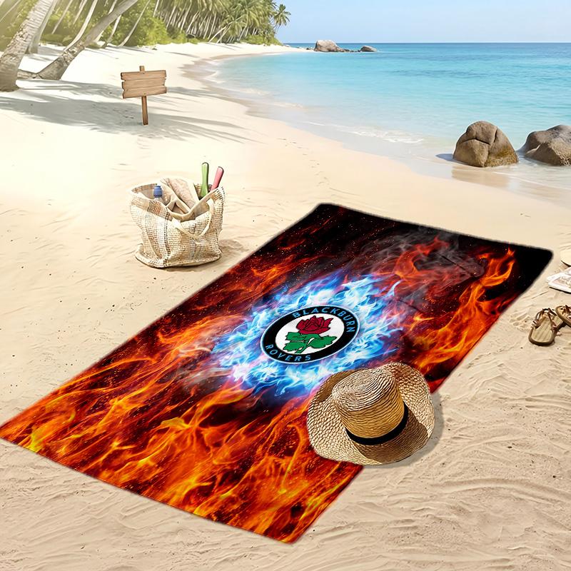 Blackburn Rovers Fußball Print Strandtuch, Großes Weiches Schnelltrocknendes Handtuch für Strand Camping Schwimmen