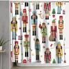 Cute Cartoon Nutcracker Soldier Christmas Gnome Loving Heart Snowflake Shower Curtain By Ho Me Lili For Bathroom Decor
