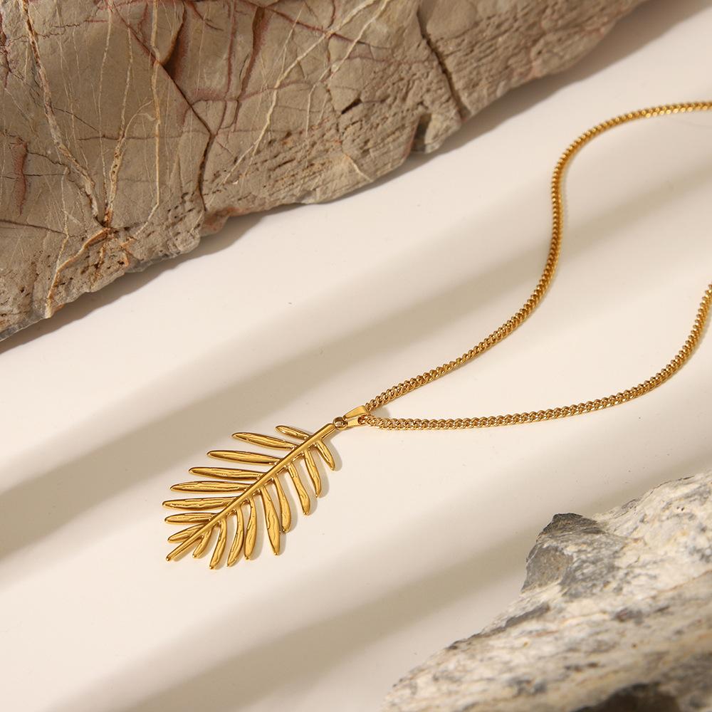 Gold Stainless Steel Pendant Necklace For Women Flower Pearl Charm Link Chain Choker