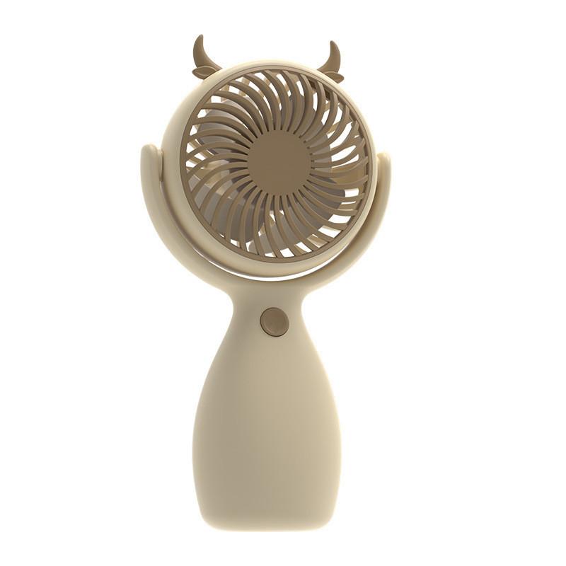 

2024 New Mini Portable Usb Rechargeable Handheld Small Fan With Cartoon Cute Design Plastic Blade коричневий