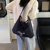 Striped canvas bag 2025 new lazy wind tote bag student large capacity casual shoulder bag women