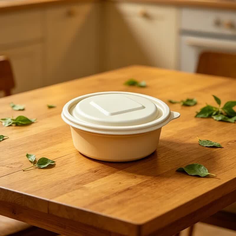 Biodegradable Corn Starch Disposable Meal Bowls with Lids, 150 Sets