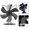 6 Blade Fireplace Fan Powerless Heat Powered Stove Fan Silent Operation for Enhanced Heat Distribution and Comfort