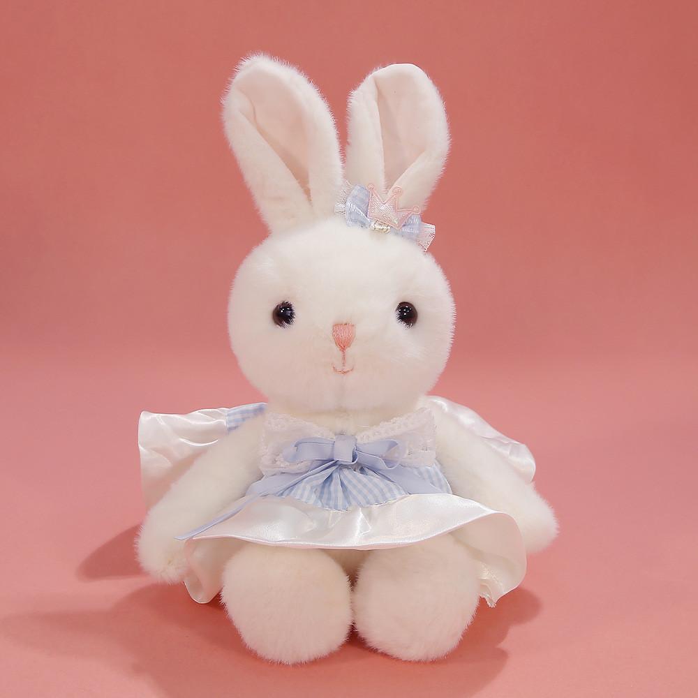 Plush Rabbit Toy With Dress And Bow Decoration For Girls