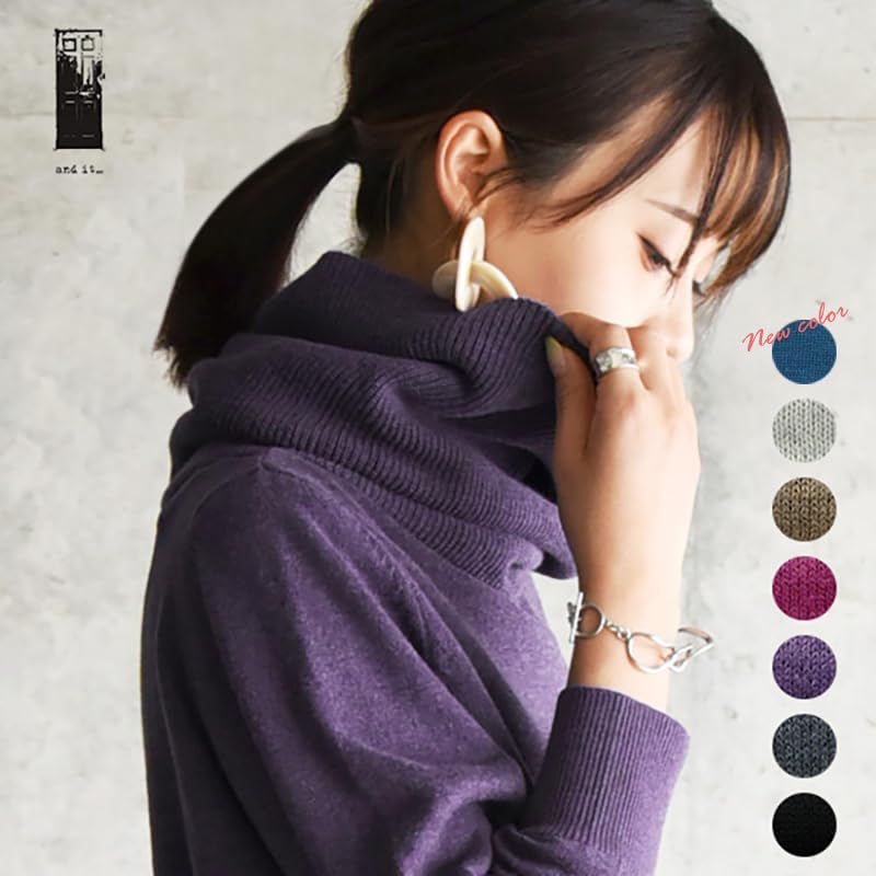 And It Neck Cotton Heather Sizes Heathered Cotton Deep-Sleeved Knit, 12-Color Oatmeal, L-LL, S-M, L-LL, 3L-4L, Women's Turtleneck, Spring, Autumn,