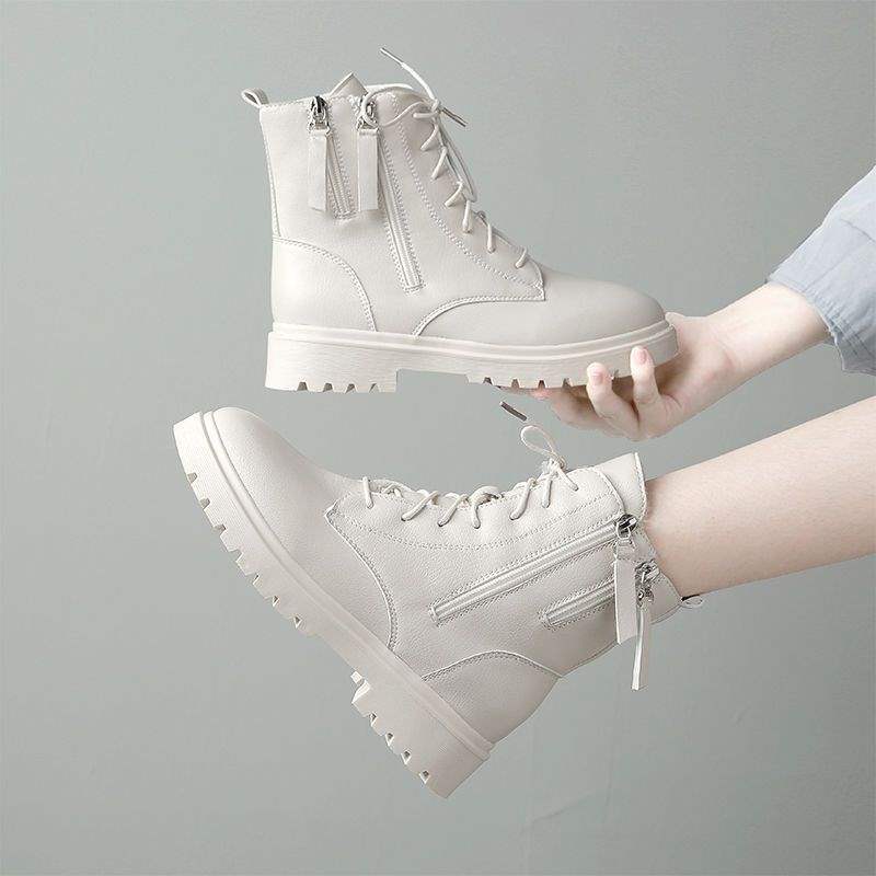 Martin Boots Women's 2025 New Autumn and Winter Women's Shoes British Cotton Shoes Thick-soled Inner Height Increase Velvet Versatile Short Boots Wome