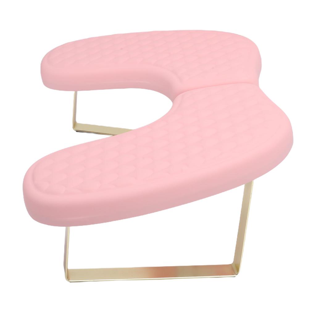 U Shaped Manicure Arm Rest Ergonomic PU Leather Hand Rest with Phone Stand for Nails Tech