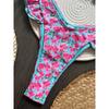 Sexy Flowers Printed Ruffled Frilled Bikini Women Swimwear Female Swimsuit Two-pieces Bikini Set Bather Bathing Suit Swim
