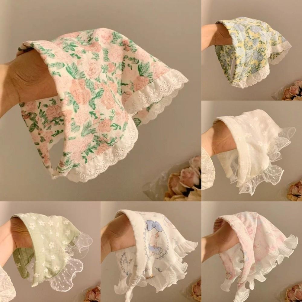 

Sweet Rose Lace Headband Rural Style Retro Headband New Scarf Hairband Hair Accessories A-Pink