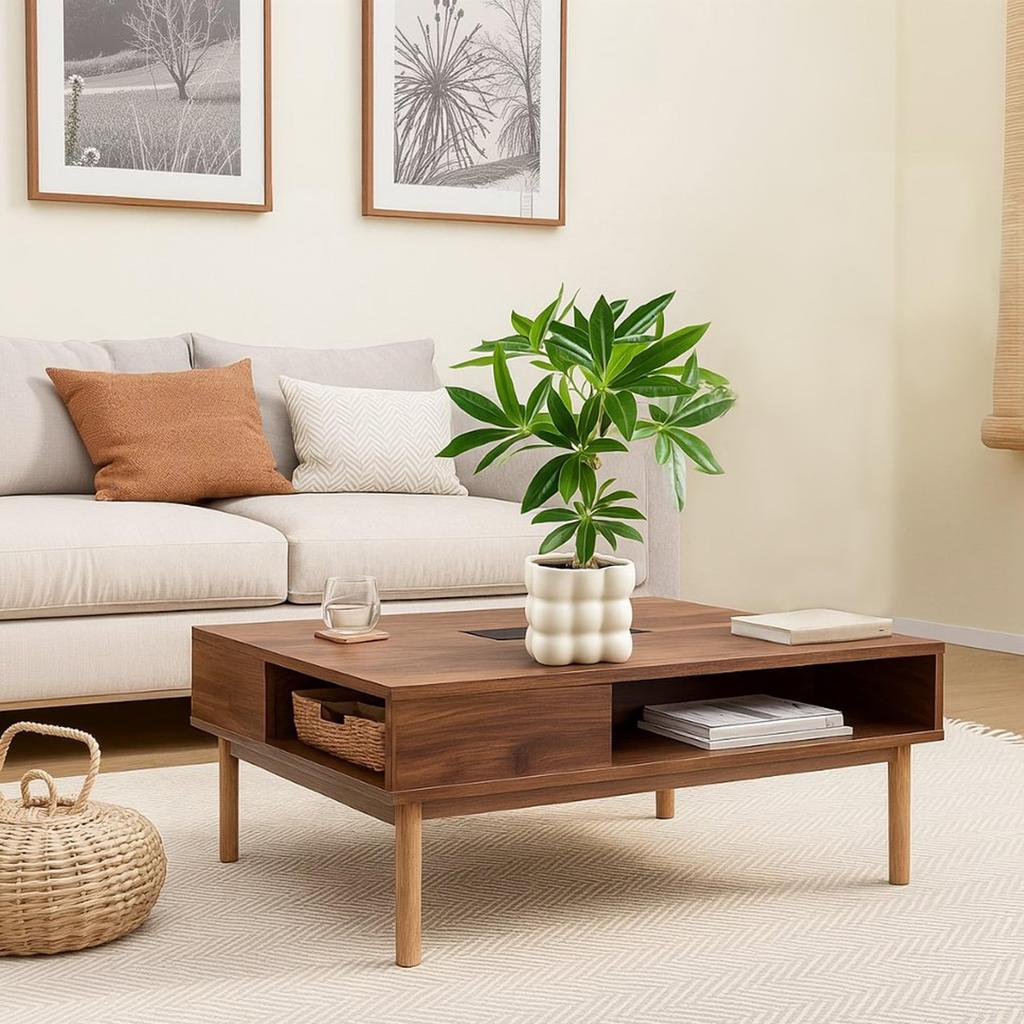 Photocatalytic Artificial Green Mini Houseplant, Tropical Houseplant, Money Tree, Ceramic Square Pot, Artificial Flower, Fake Plant, with Pot, Stylish