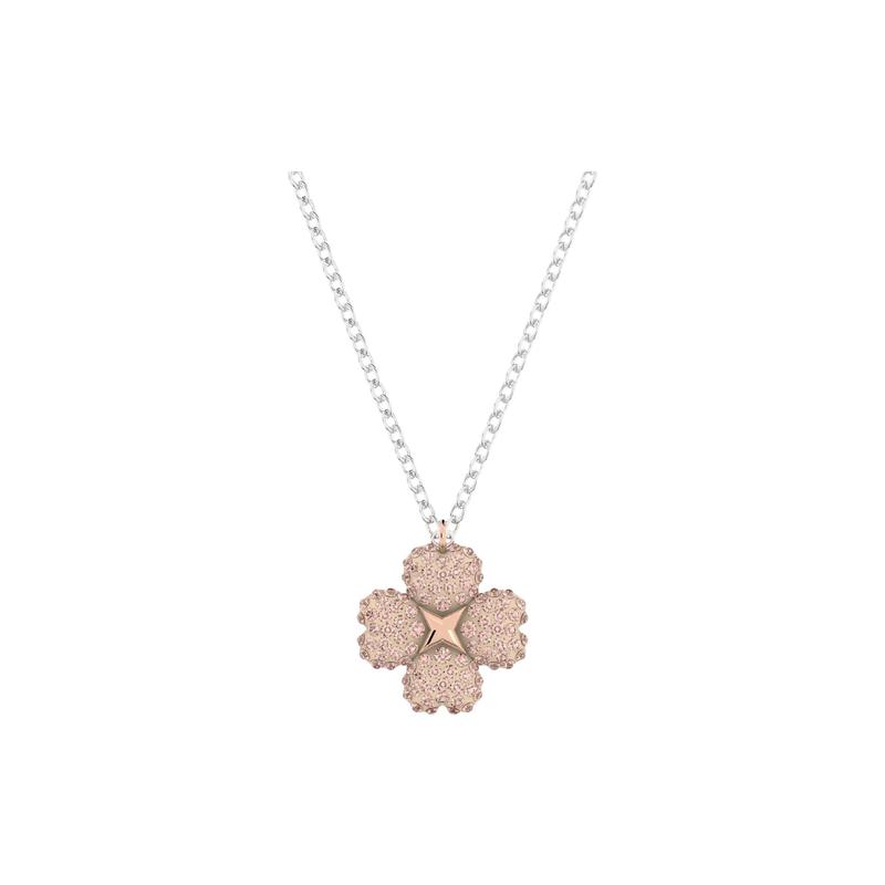 Swarovski Latisha Pendant Flower Pink Mixed Metal Finish Necklace Women s 5636488