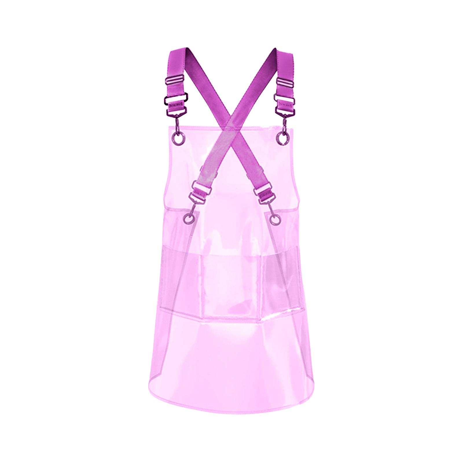 Transparent Apron Nordic Durable Cooking Apron with Large Pocket Paint Apron розовый
