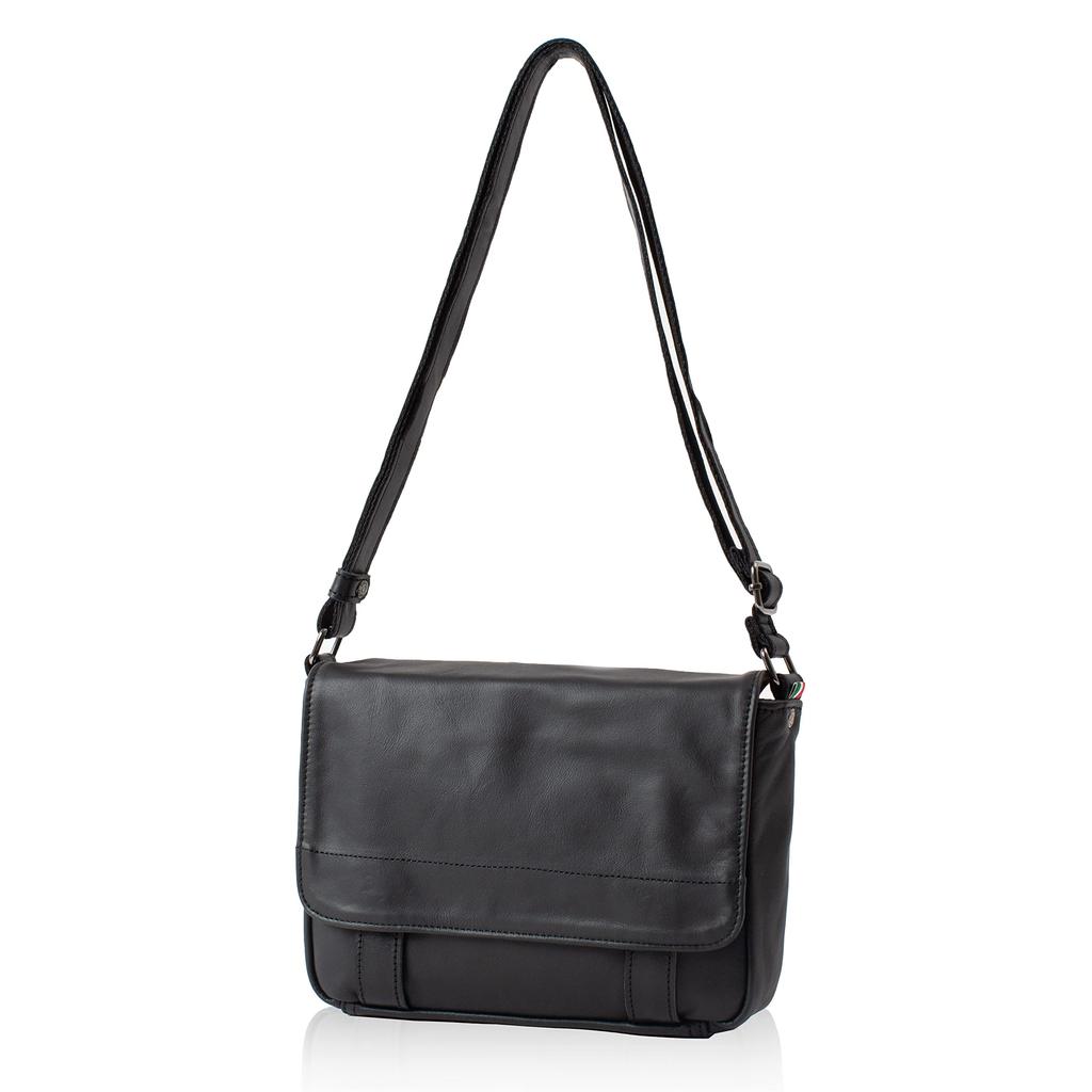 Doubles Genuine Leather Shoulder A5 Bag, Men's, Small, Size, VWE-1919 (Black)