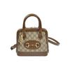 Borsa a mano mini GG Supreme in tela con morsetto e tracolla, con finiture dorate, per donna, uso quotidiano