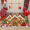 Christmas House Snowflake Area Mat Red with Gold and White Snowflakes  Living Room Bedroom Decoration Holiday Home Decoration