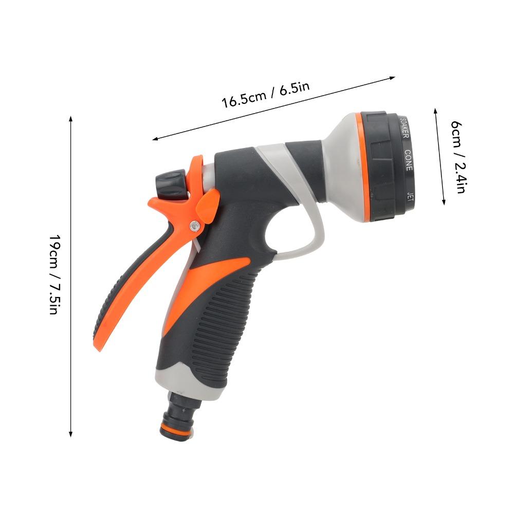 4 Adet ABS, TPR ve Naylon Bahçe Hortumu Başlığı Sprey 8 Fonksiyonlu Ergonomik Tasarım Yüksek Basınçlı Su Hortumu Başlığı