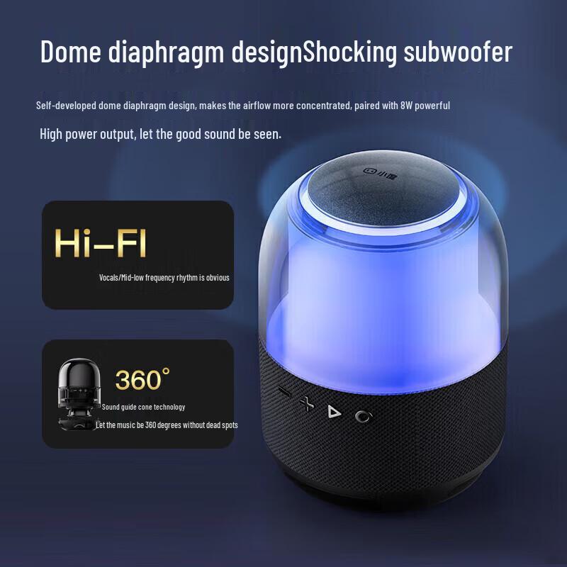 Xiaodu Smart Portable Bluetooth Speaker with RGB Lighting