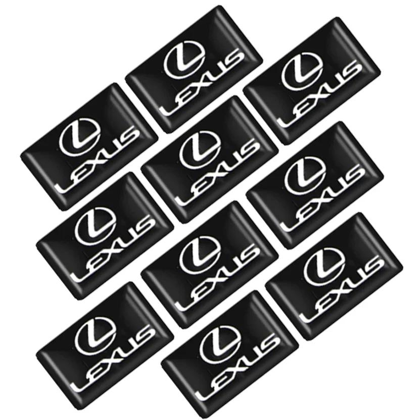 10pcs Car Styling Inner Button Sticker Emblem Badge PVC Crystal Epoxy Adhesive Sticker Refitted Label Interior Decoration