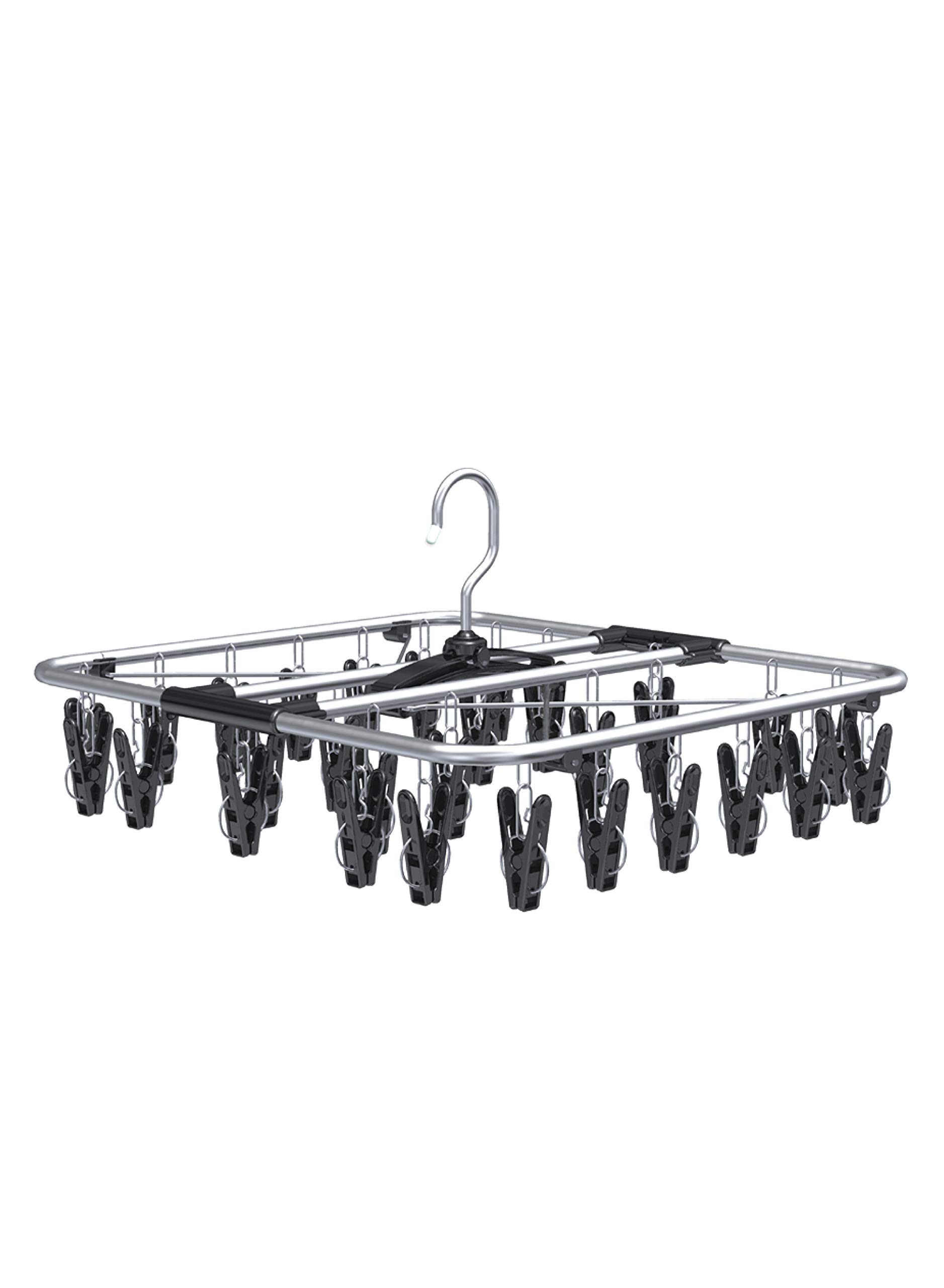 

CB Japan Laundry Drying Aluminum 30 Pinch Clothes Indoor Adjustable Kogure Rack, Black, Frame, Hanger, Drying, Hooks, чёрный