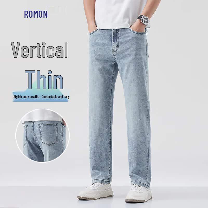 Men s Cool Feel Tencel Blend Straight Leg Jeans L