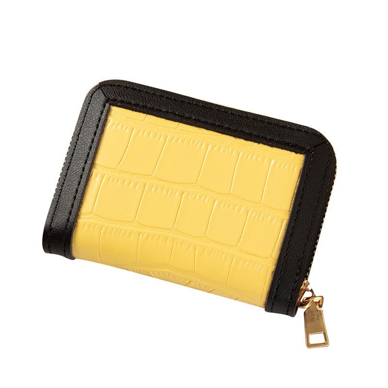 Card bag women's multi-card position solid color simple small fresh student anti-degaussing driver's license small credit card holder