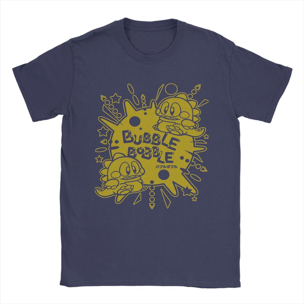 Vintage T Shirt Bubble Bobble Cotton TShirts Hippie Tshirt for Unisex Beach Y2K Fun Custom Logo Short Sleeve Tees